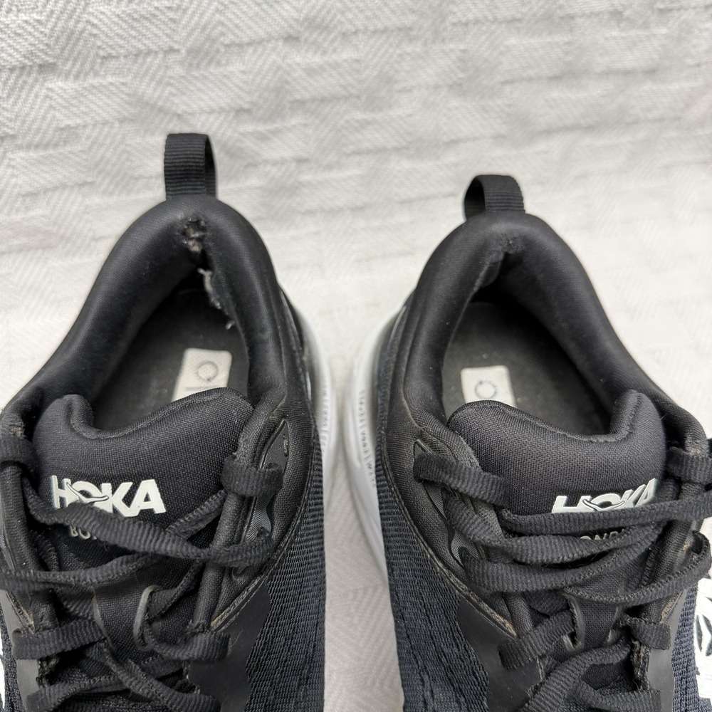 Hoka‎ One One Bondi 8 Shoes Womens Size 8 Black Running Wide 1127954 BWHT - Picture 7 of 12